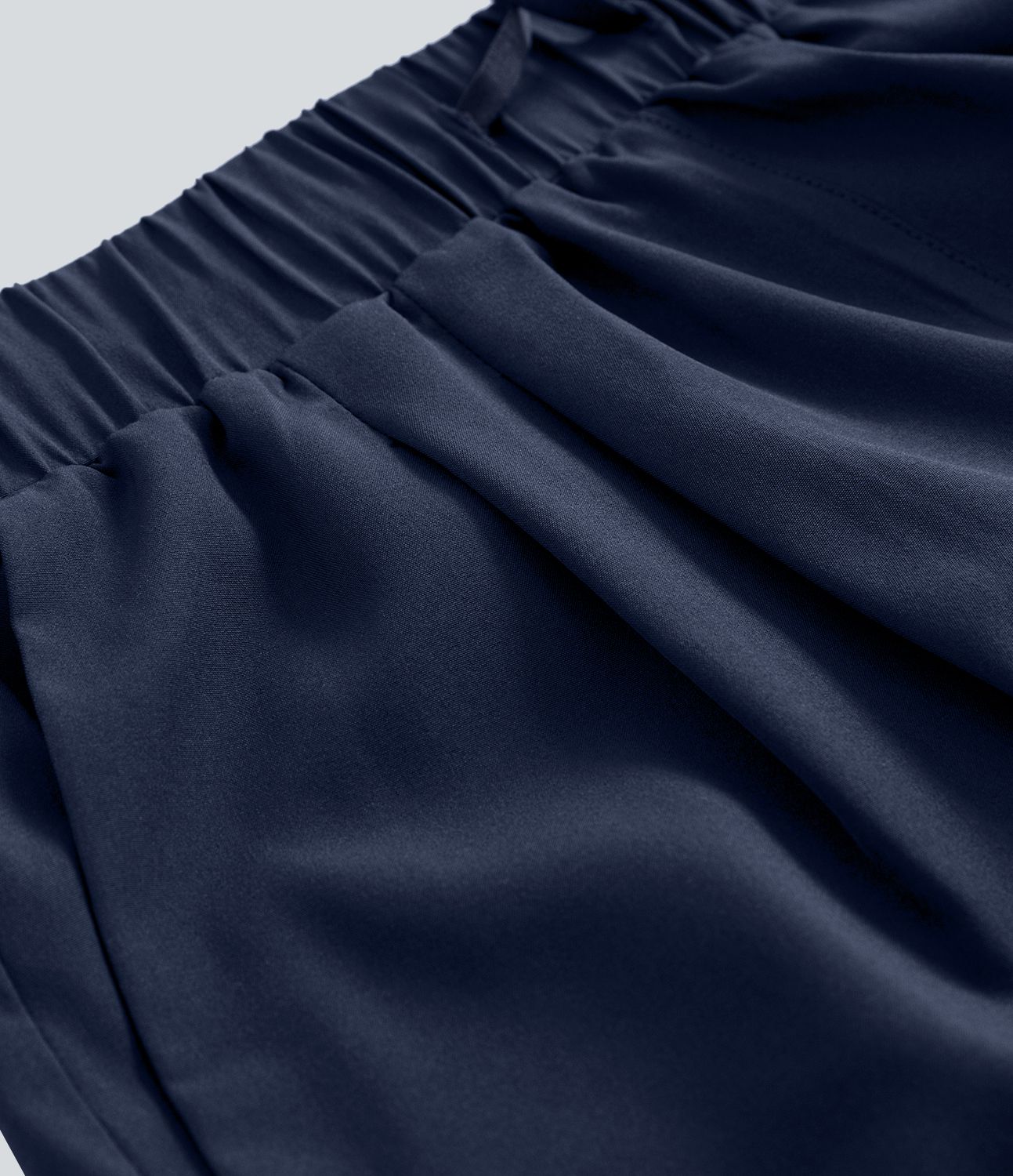 Mid Rise Elastic Waistband Drawstring Ruched Side Pocket Casual Shorts 3"