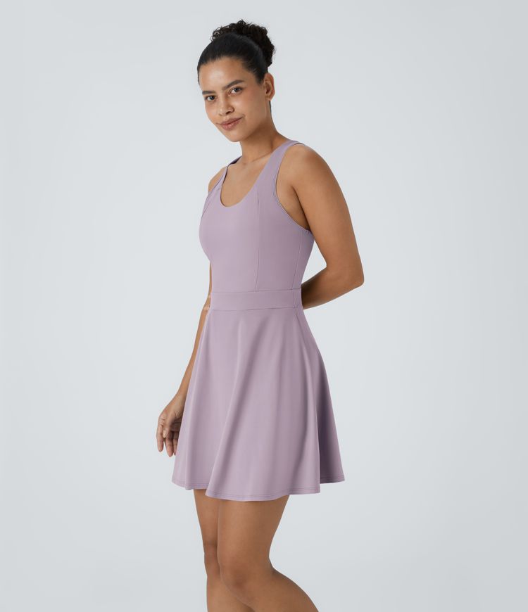 Backless Racerback Flare Mini Golf Active Dress