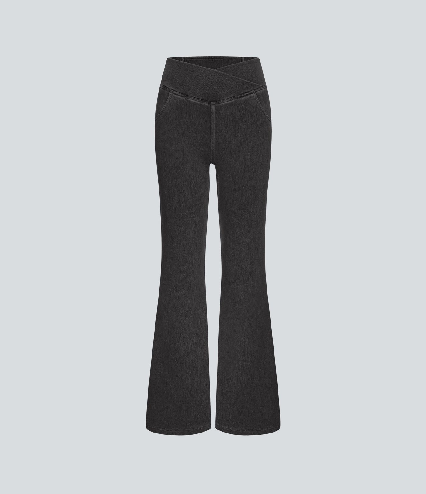 Halara Flex™ High Waisted Crossover Pocket Washed Casual Jeans