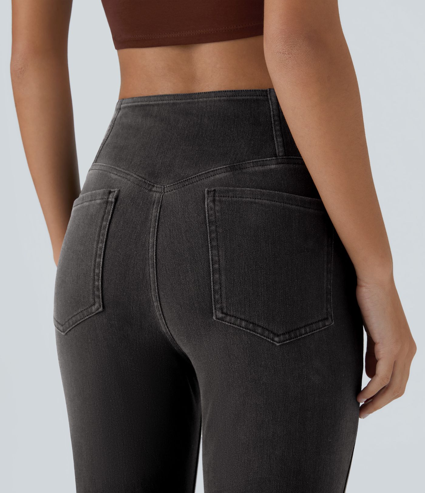 Halara Flex™ High Waisted Crossover Pocket Washed Casual Jeans