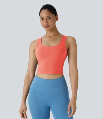 Rückenfreies Crossover-Tanz-Tanktop mit U-Ausschnitt - A-C Cups