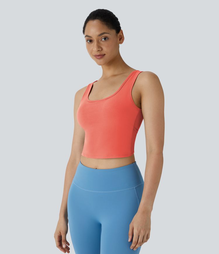 Rückenfreies Crossover-Tanz-Tanktop mit U-Ausschnitt - A-C Cups