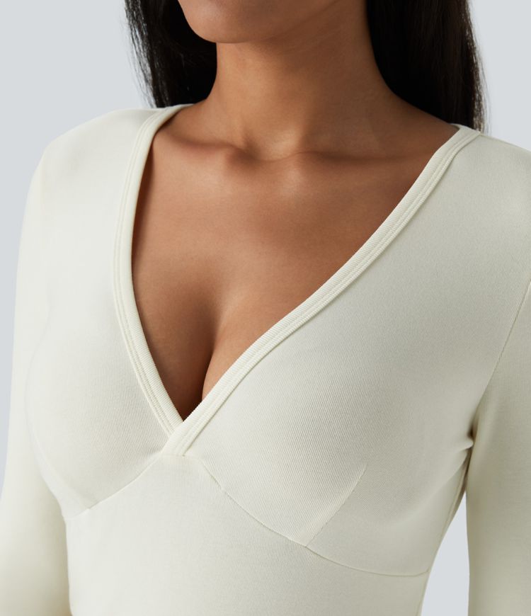 Camiseta térmica oficina cuello V manga larga