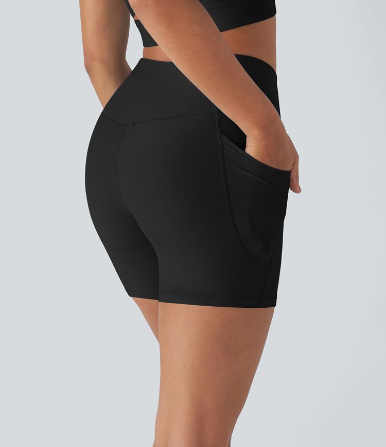 Land to Water Hohe Taille Überkreuz-Tasche Yoga Bikini Unterteil Badeanzug