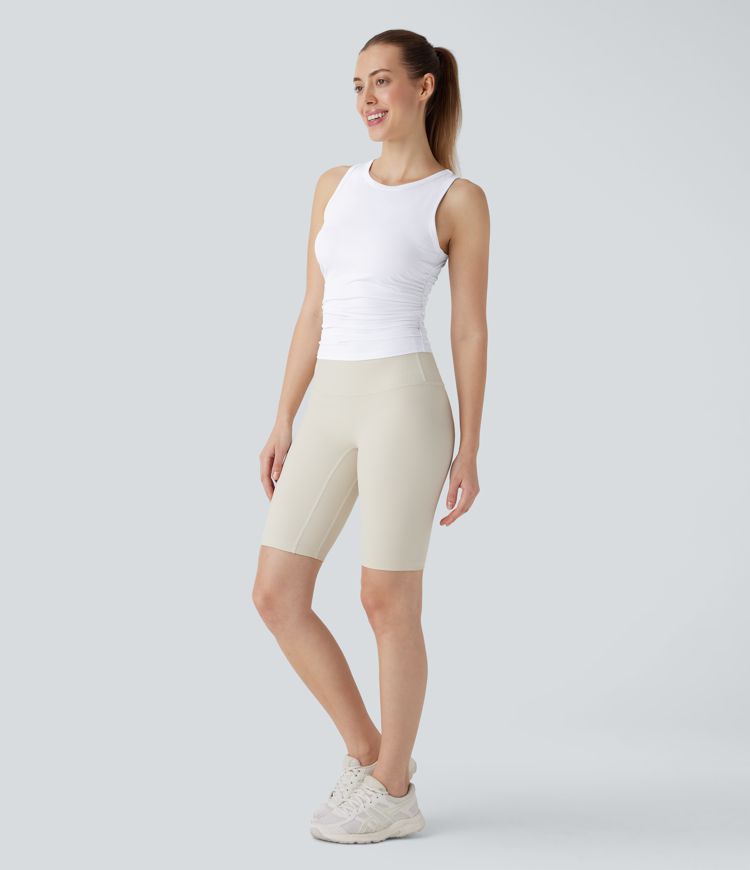 Débardeur de yoga dos nageur froncé col rond