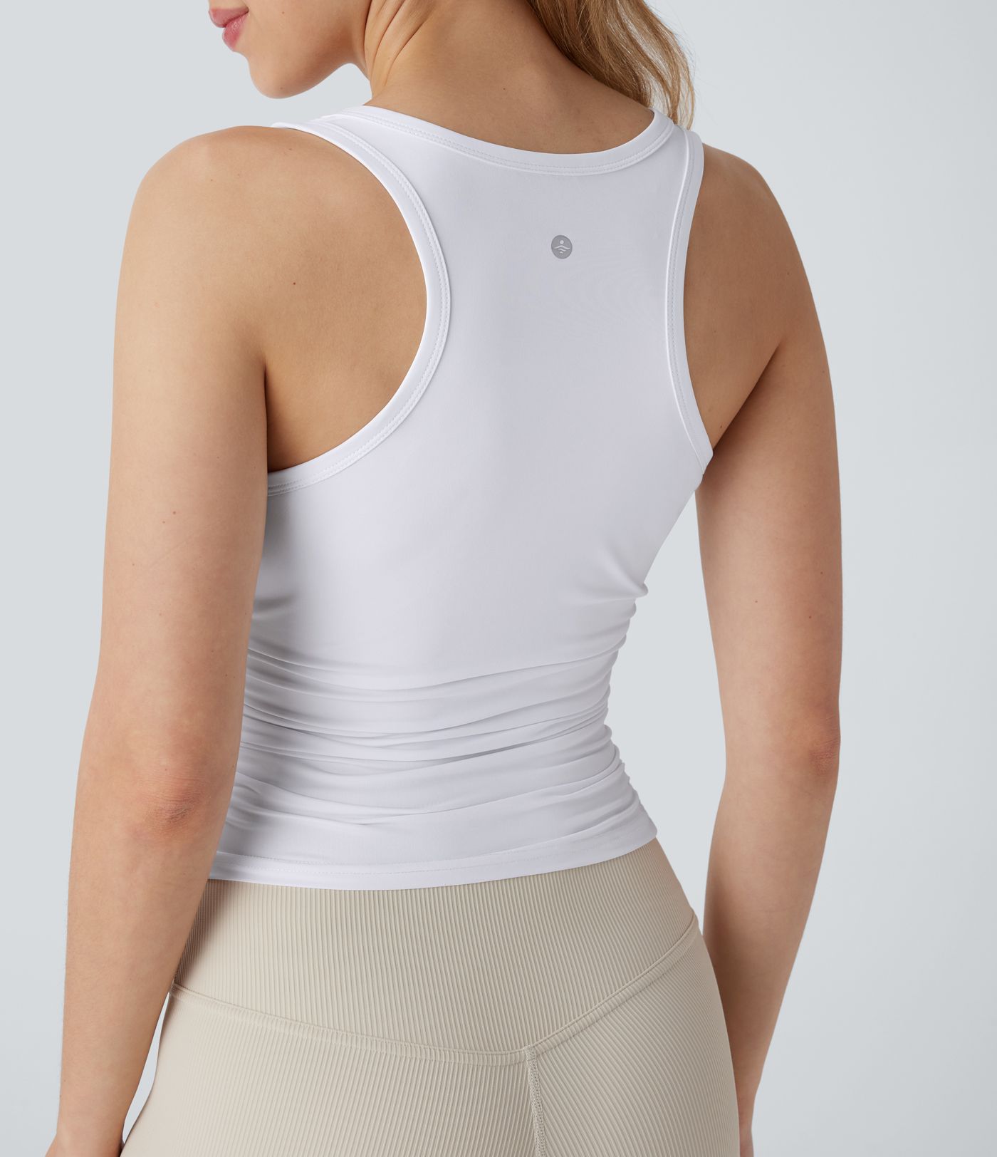 Débardeur de yoga dos nageur froncé col rond