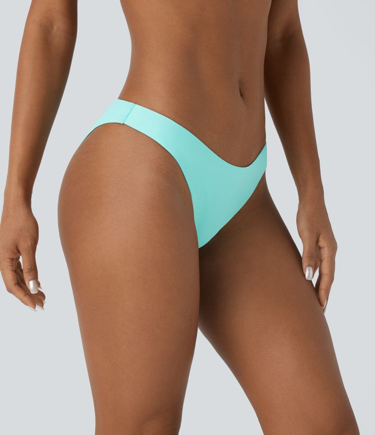 Bas de maillot de bain bikini uni taille basse