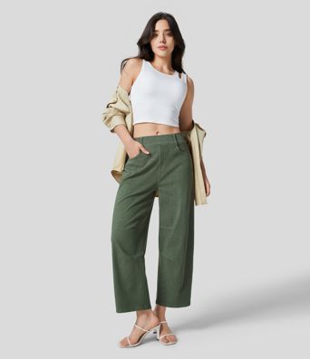 Halara Flex™ Mid Rise Multiple Pockets Colorful Stretchy Knit Casual Tapered Jeans