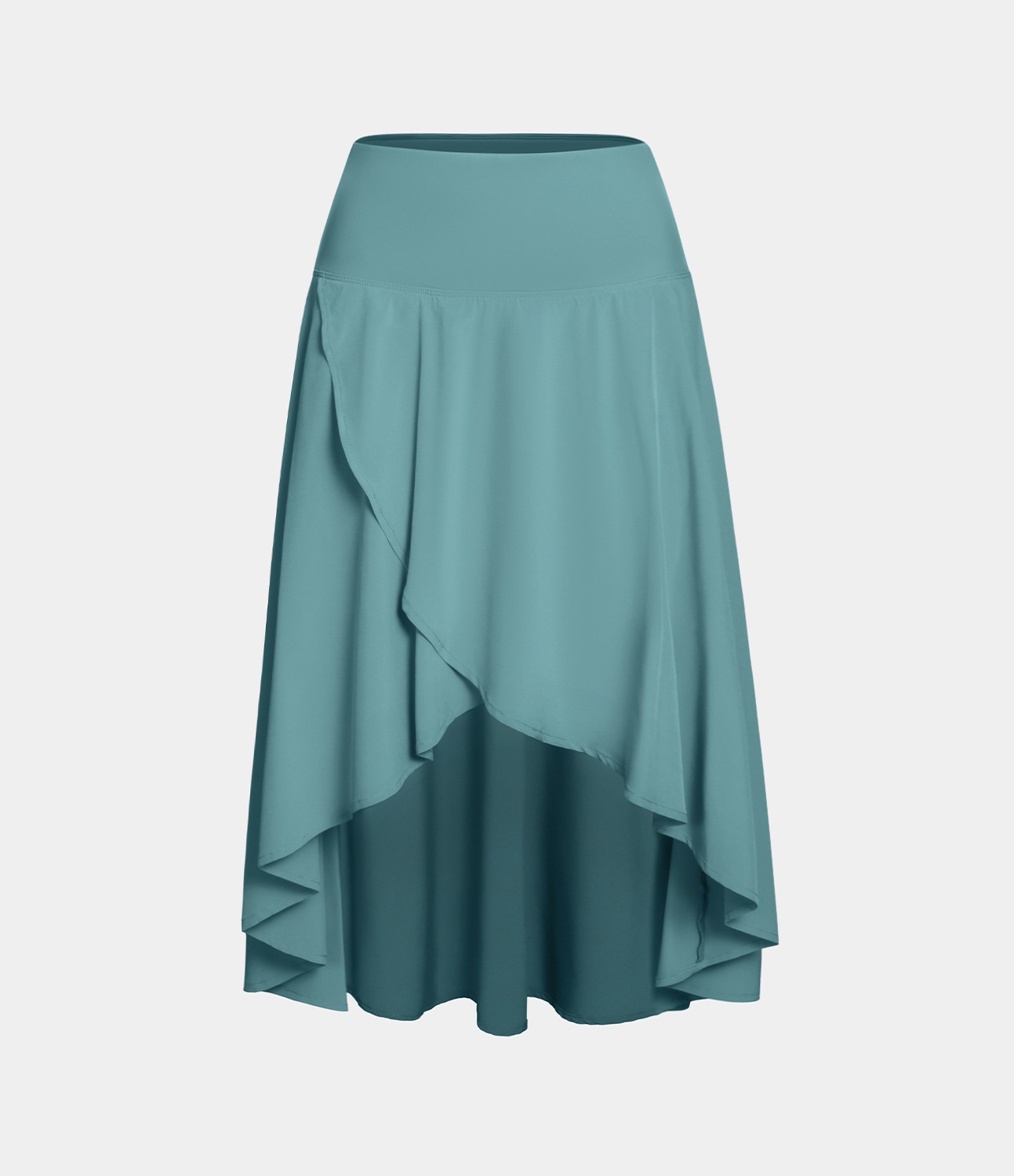 Breezeful™ Wysoka asymetryczna falbanowa powiewna spódnica taneczna 2 w 1 o szybkim schnięciu