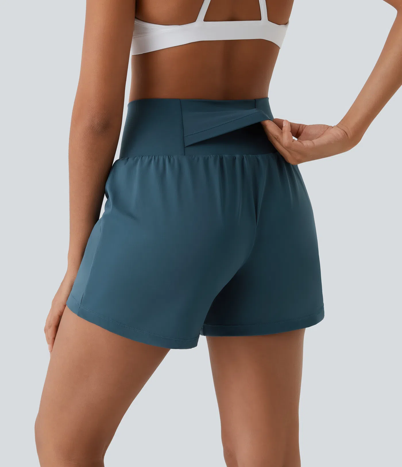Super hoch taillierte 2-in-1-Yoga-Shorts mit Gesäßtasche und Seitentasche-längere Länge Super hoch taillierte 2-in-1-Yoga-Shorts mit Gesäßtasche und Seitentasche-längere Länge