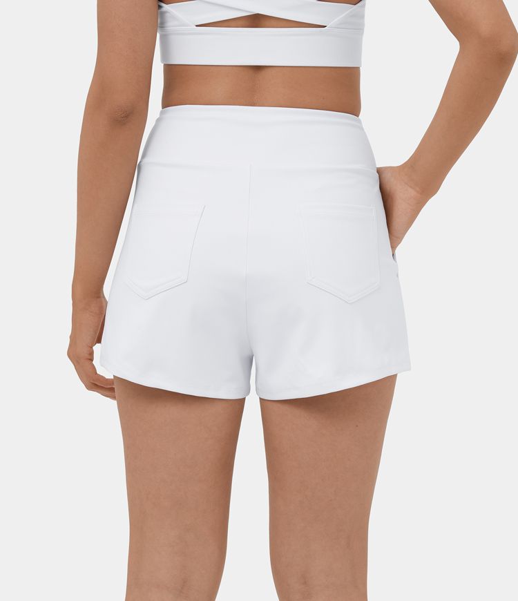 Women’s Super High Waist Corset Button Pocket Casual Shorts 2" Halara