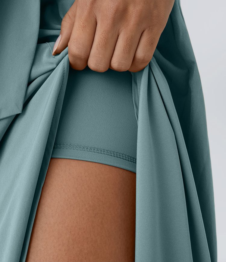 Breezeful™ Fließender 2-in-1 Midirock mit hohem Bund, seitlichem Schlitz und abgerundetem Saum - schnelltrocknend