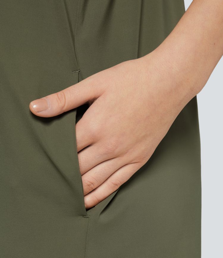 Spaghetti Pocket Solid Wide Leg Casual Jumpsuit