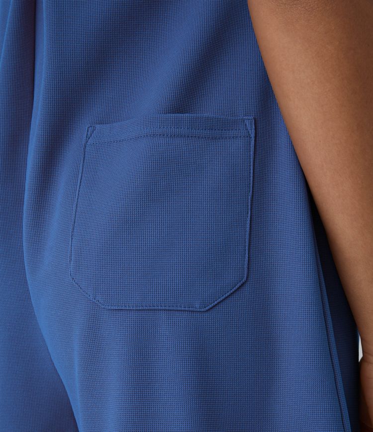 Pockets Waffle Casual Short Overalls