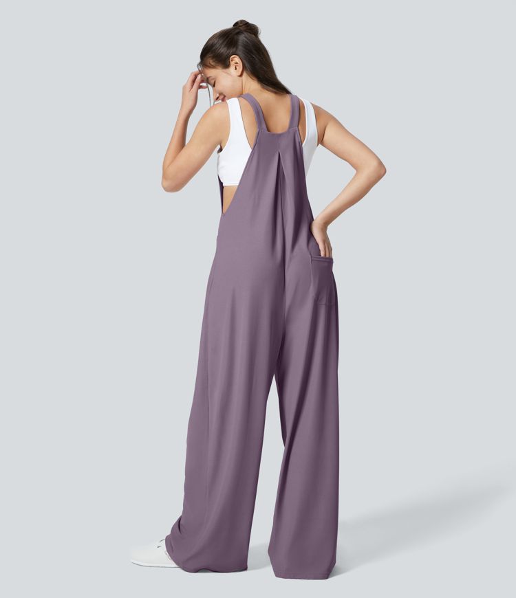 Pockets Waffle Casual Overalls