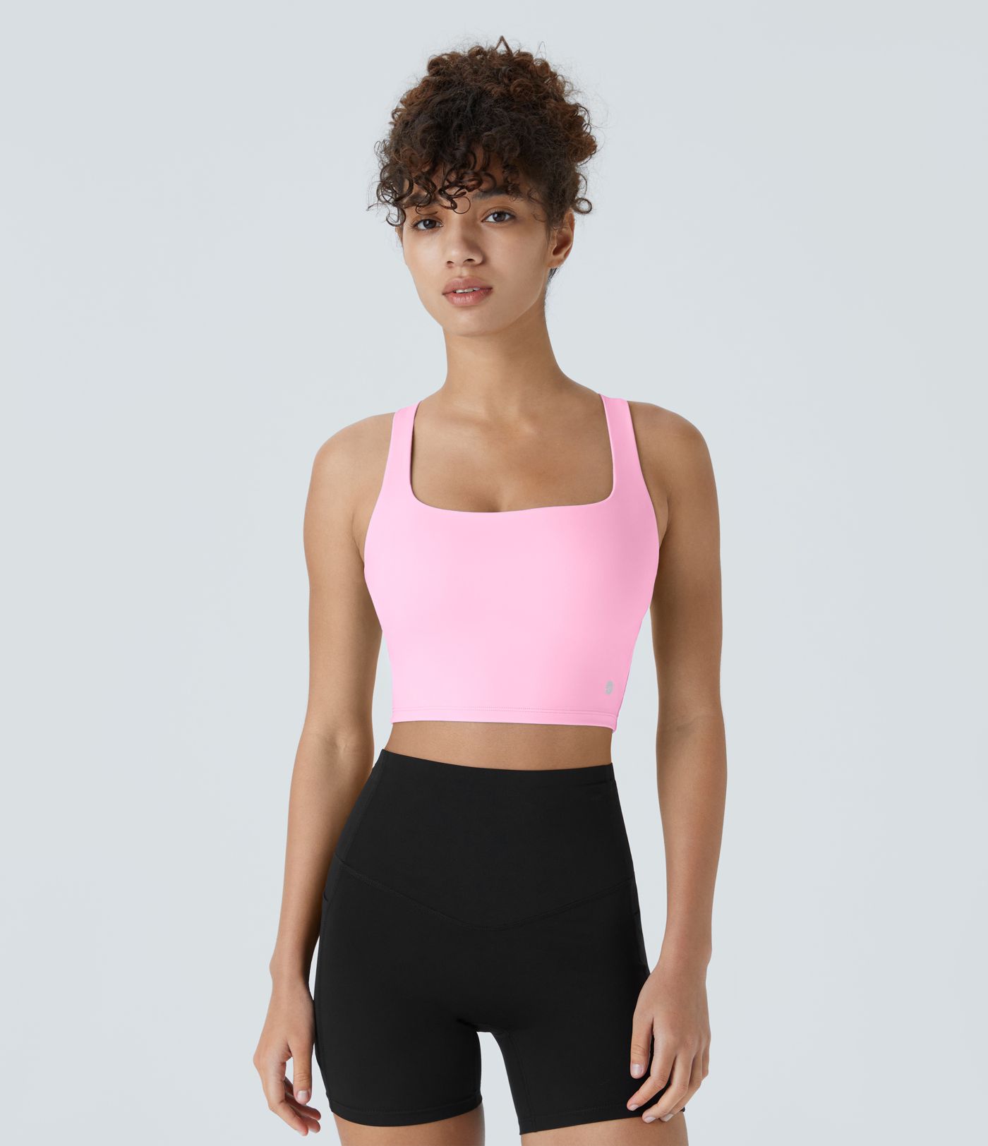 SoftlyZero™ Débardeur de yoga carré aérien sans dos avec bretelles croisées et toucher frais - UPF50+ Bonnets A-C