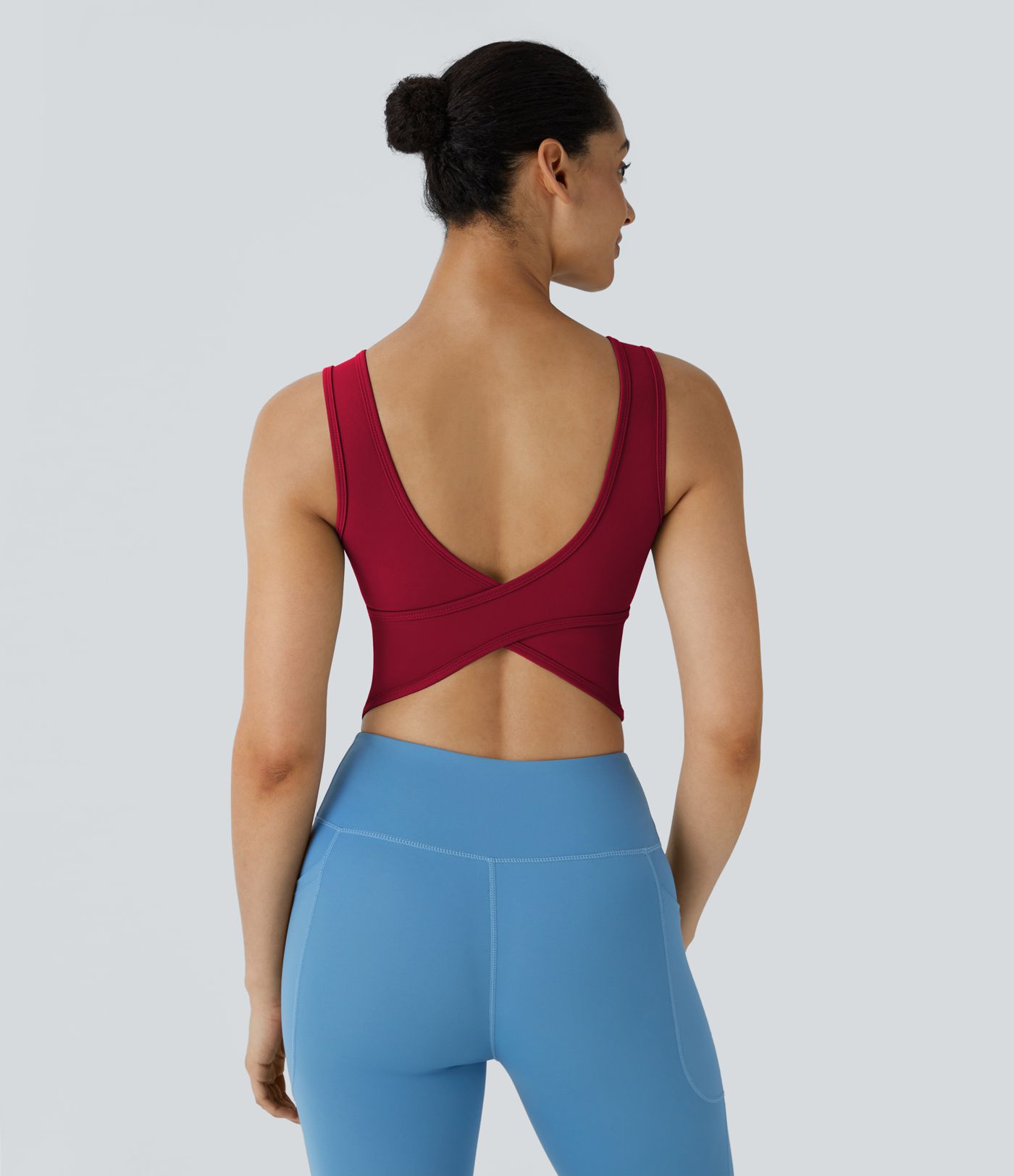 U Neck Crossover Barre Ballet Dance Tank Top A-C Cups