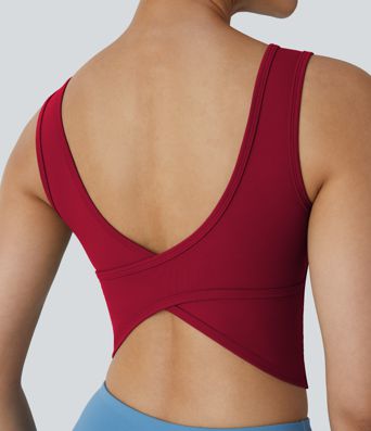 U Neck Crossover Barre Ballet Dance Tank Top A-C Cups
