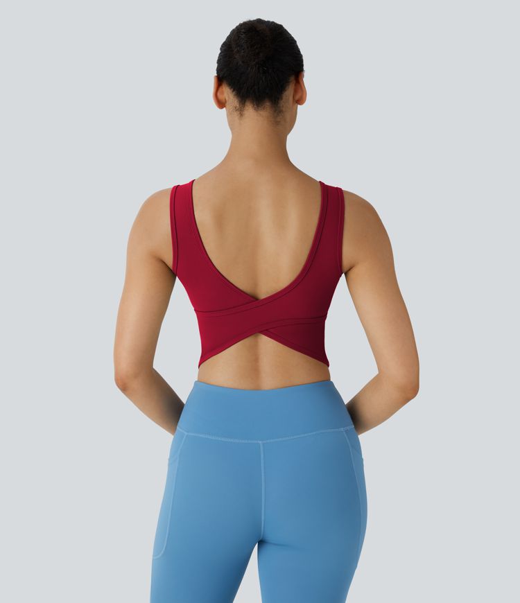 U Neck Crossover Barre Ballet Dance Tank Top A-C Cups