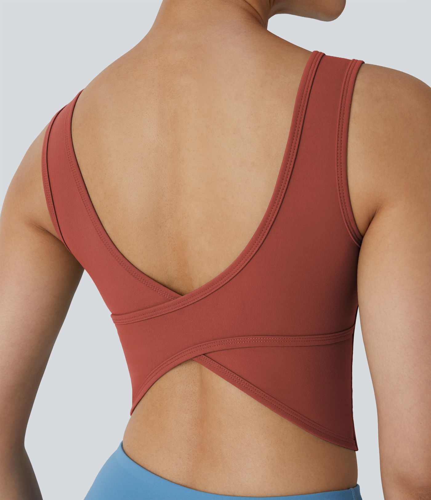 Rückenfreies Crossover-Tanz-Tanktop mit U-Ausschnitt - A-C Cups