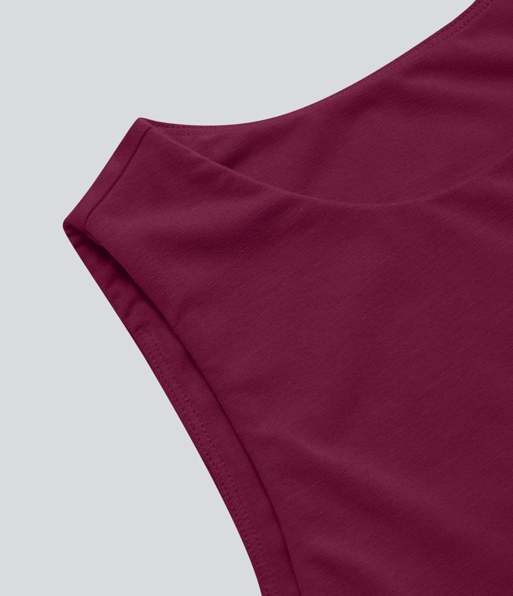 Round Neck Ruched Asymmetric Hem Bodycon Mini Casual Dress