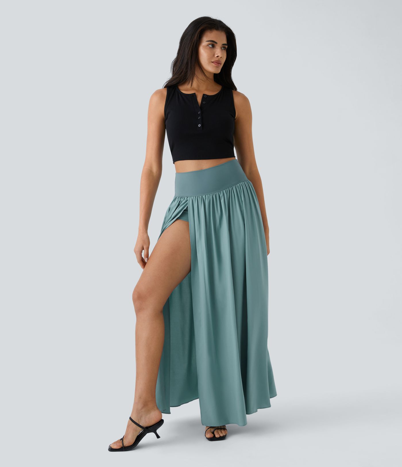 Breezeful™ High Waisted 2-in-1 Flowy Quick Dry Maxi Casual Skirt