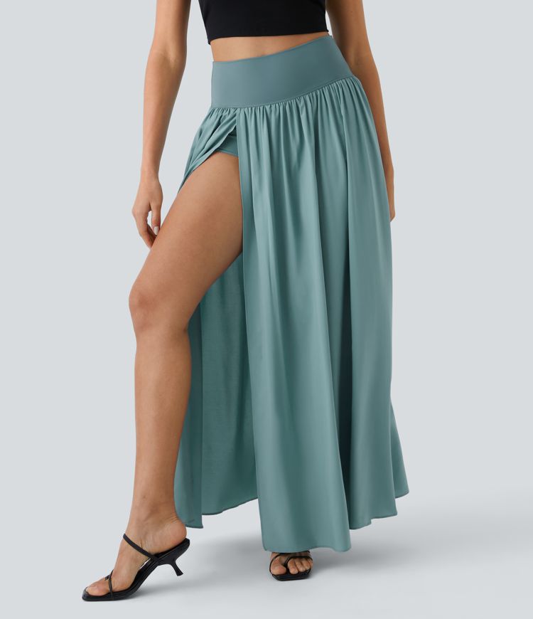 Breezeful™ High Waisted 2-in-1 Flowy Quick Dry Maxi Casual Skirt