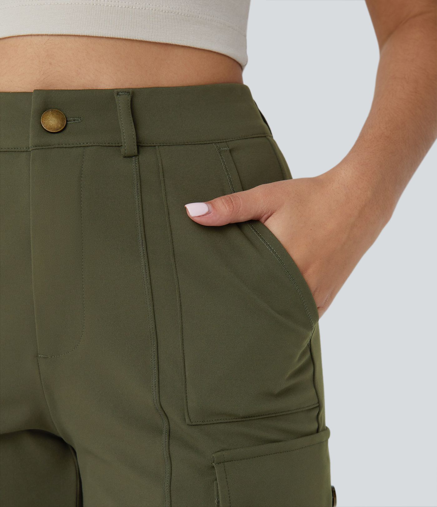 DayStretch High Waisted Zipper Pockets Cargo Shorts