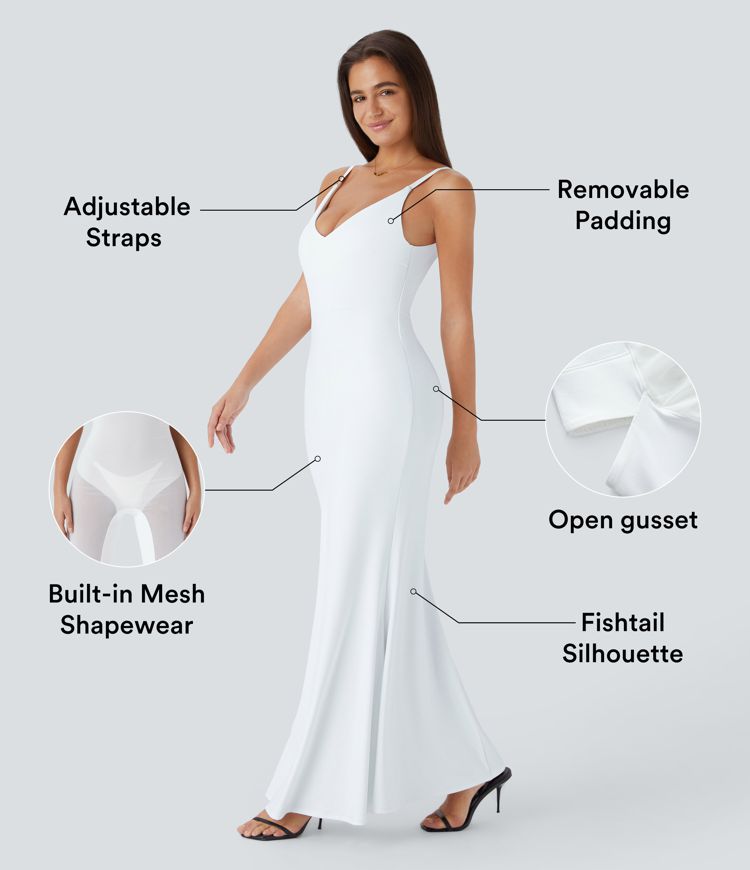 Femmes Robe longue sirène Softlyzero™ Airy dos nu avec bretelles ...