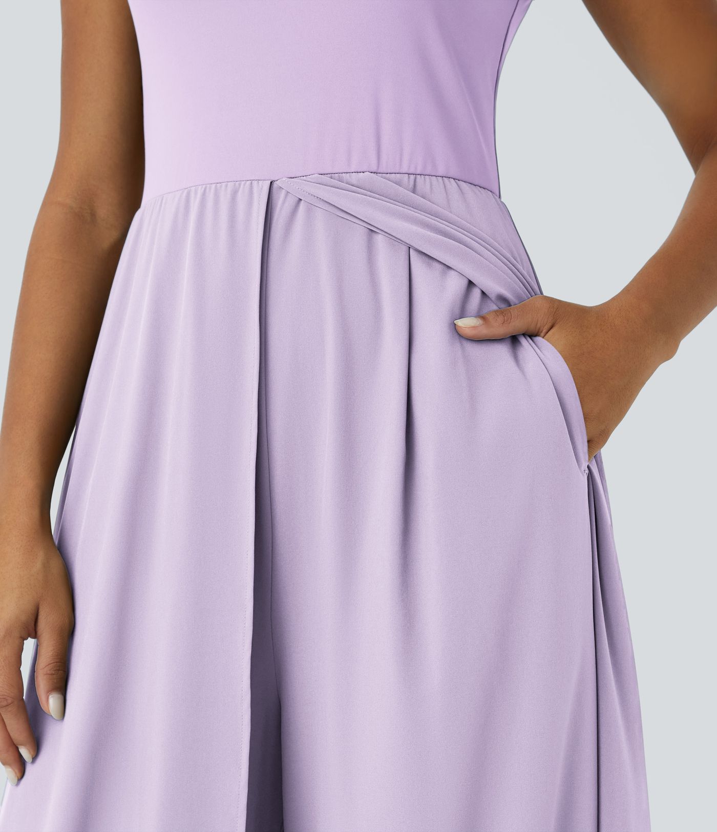 Breezeful™ Zipový Bezsleový Kontrastný Rýchloschnúci Overal s Vreckom