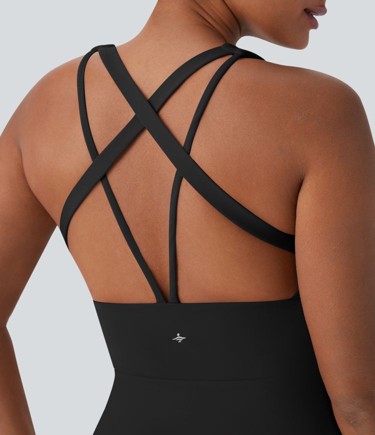 Softlyzero™ QuickDry Crisscross Backless 2-in-1 Side Pocket Mini Slip Pickleball Active Dress