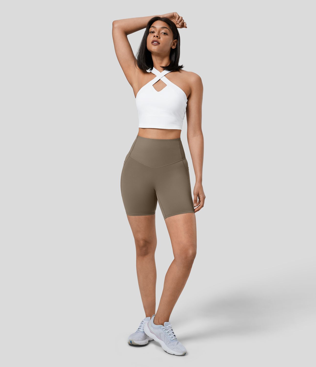 SoCinched high waist tummy control side pocket shaping training biker 7/8 leggings