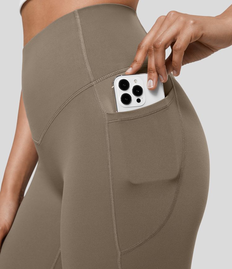 SoCinched High Waist Tummy Control Side Pocket Shaping Training Biker Shorts 7''