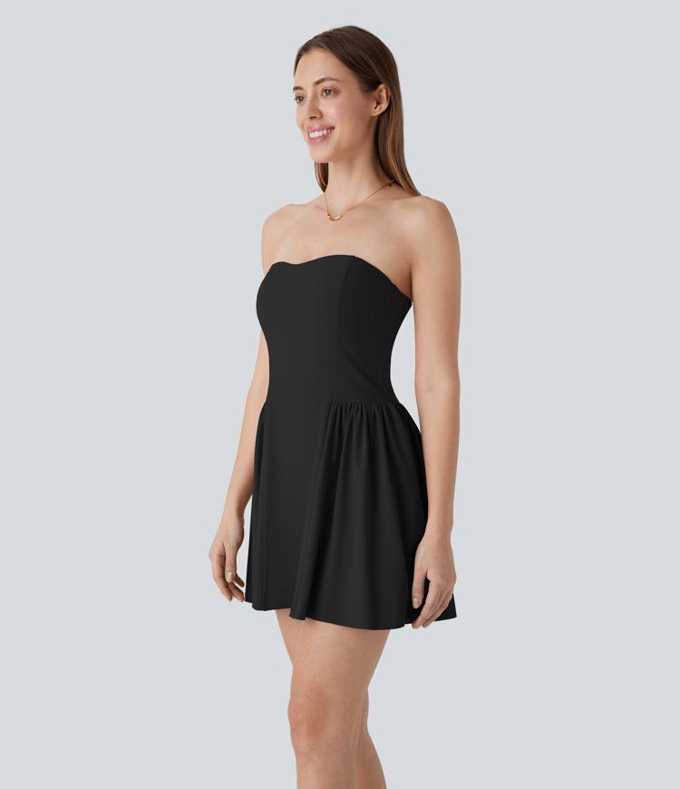 green emerald velvet dress Susana Monaco Tube Flare Mini Dress in Pink main image 0