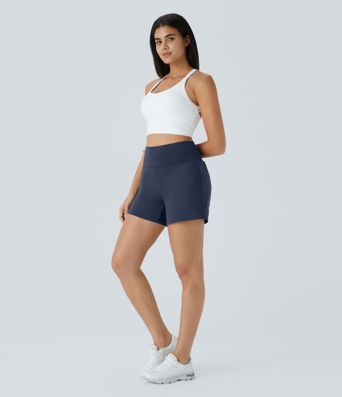 SoftlyZero™ Airy Super High Waisted 2-in-1  Cool Touch Yoga Shorts 5'' with Pockets-Longer Length
