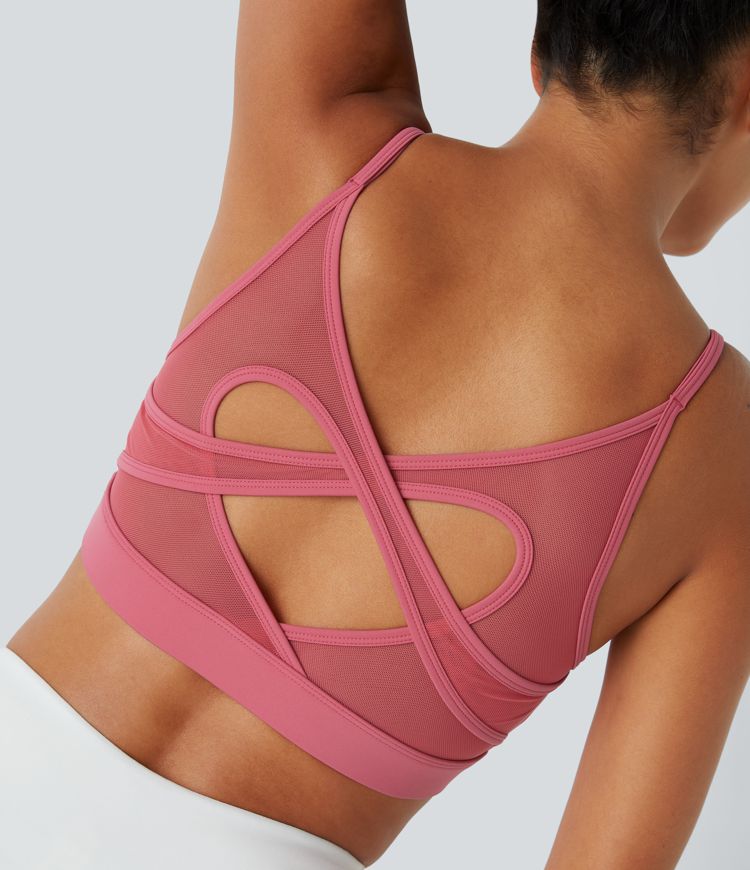 Brasier deportivo SoftlyZero™ Airy para yoga de sujeción baja con malla en contraste y tacto fresco UPF50+ en copas A-C