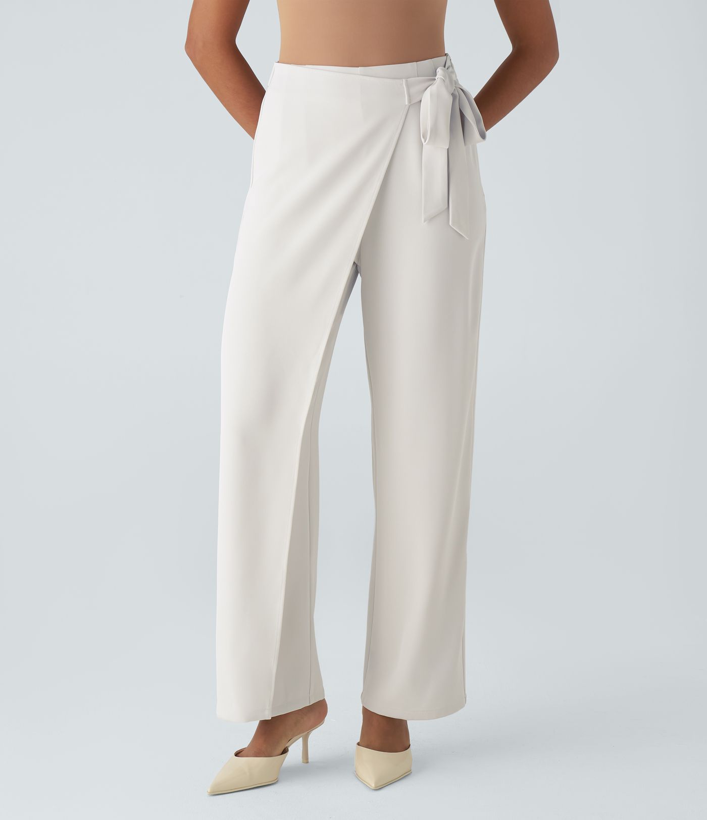 Halara Flex™ High Waisted Tie Side Wide Leg Work Pants