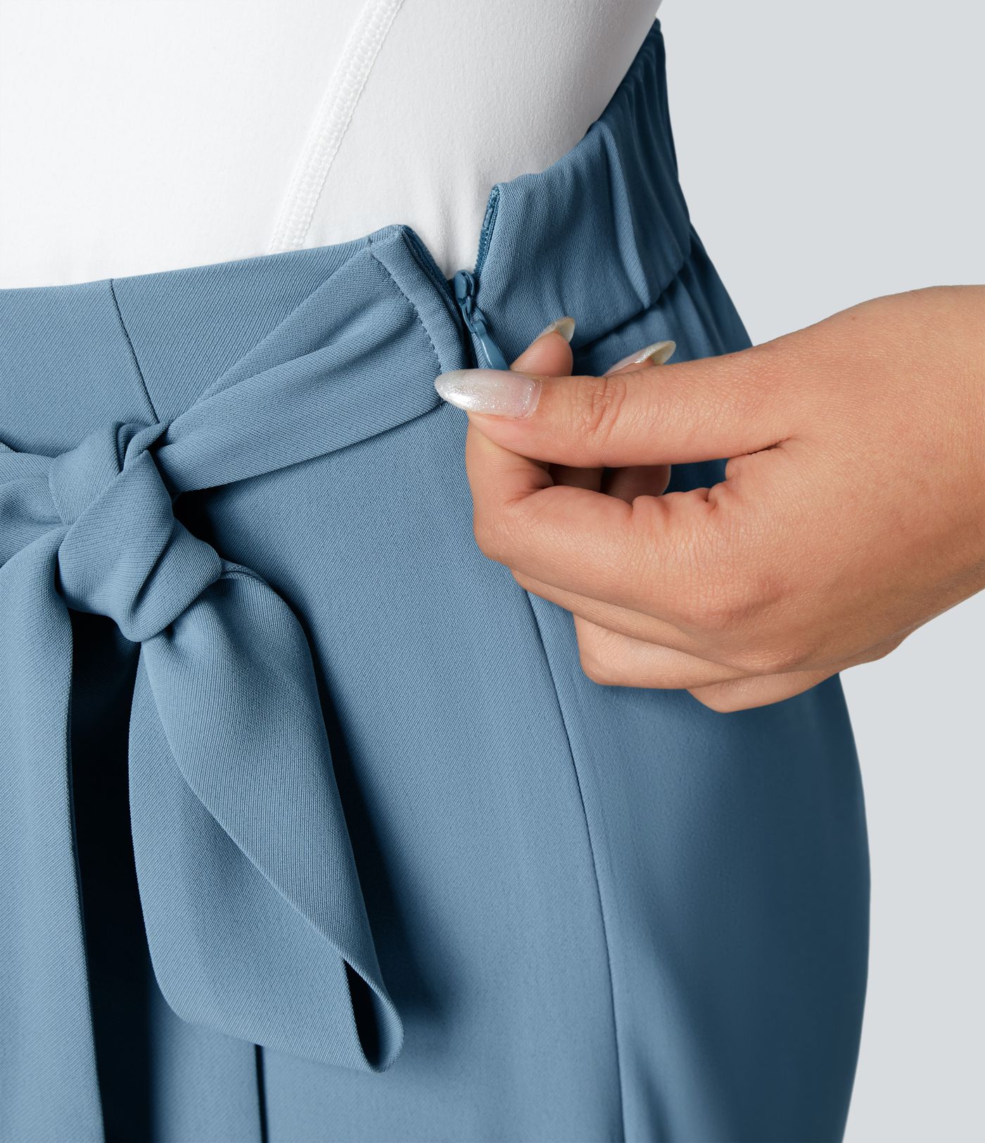 High Waisted Tie Side Wide Leg Women Suit Work Pants High Waisted Tie Side Wide Leg Women Suit Work Pants