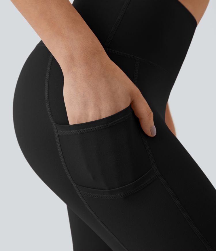 Softlyzero™ High Waisted Double Pockets Plain Leggings-UPF50+