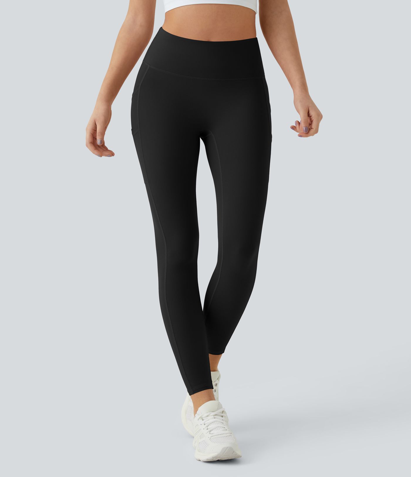 Leggings SoftlyZero™ Taille Haute à Double Poches Unies-Protection UV50+