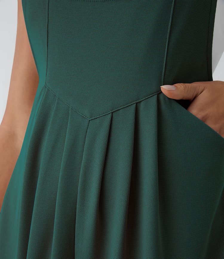 Salopette décontractée gaufrée à plis, boutons, bretelles réglables et multiples poches