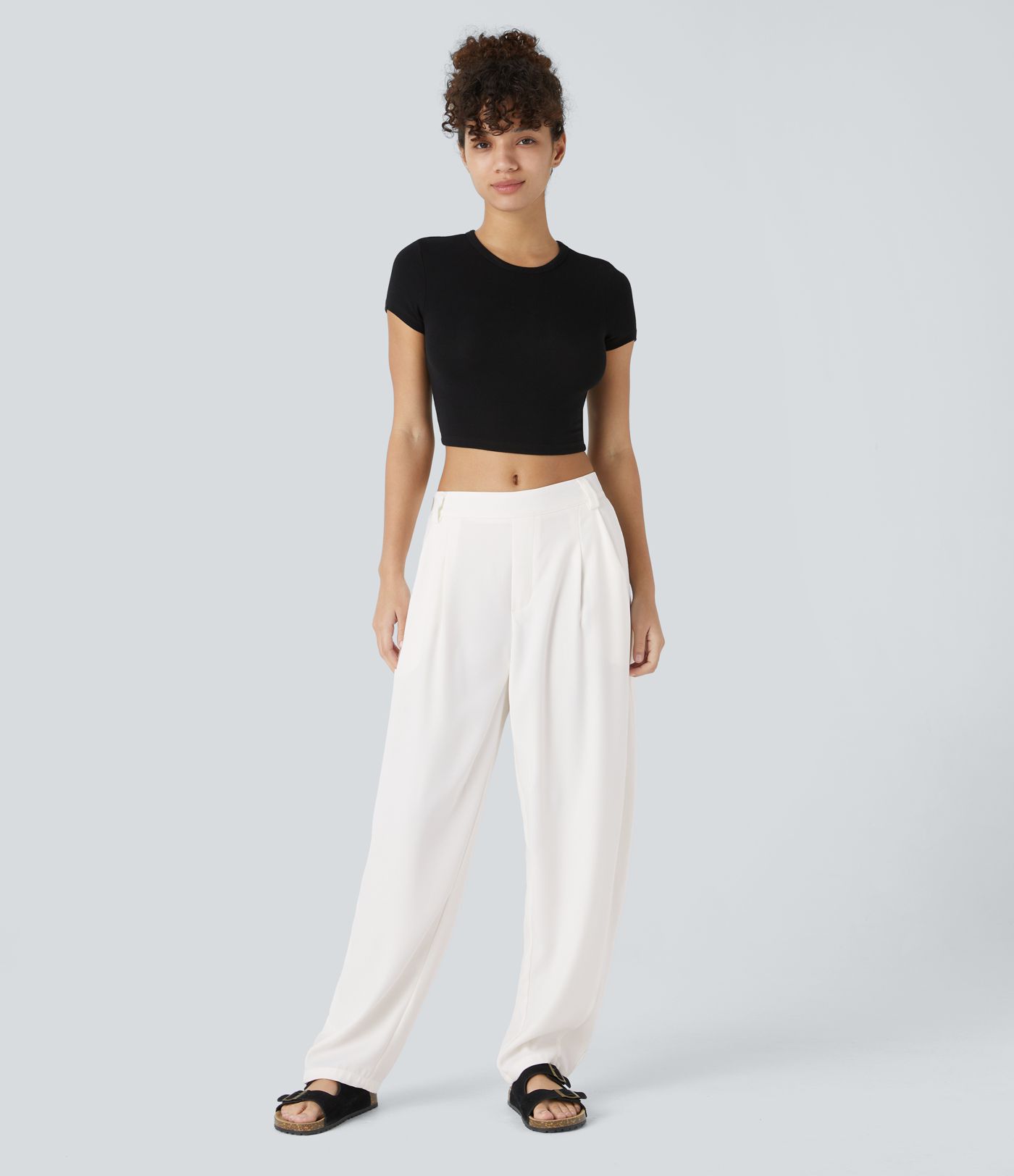 Halara Flex™ Mid Rise Pocket Barrel Leg Work Pants