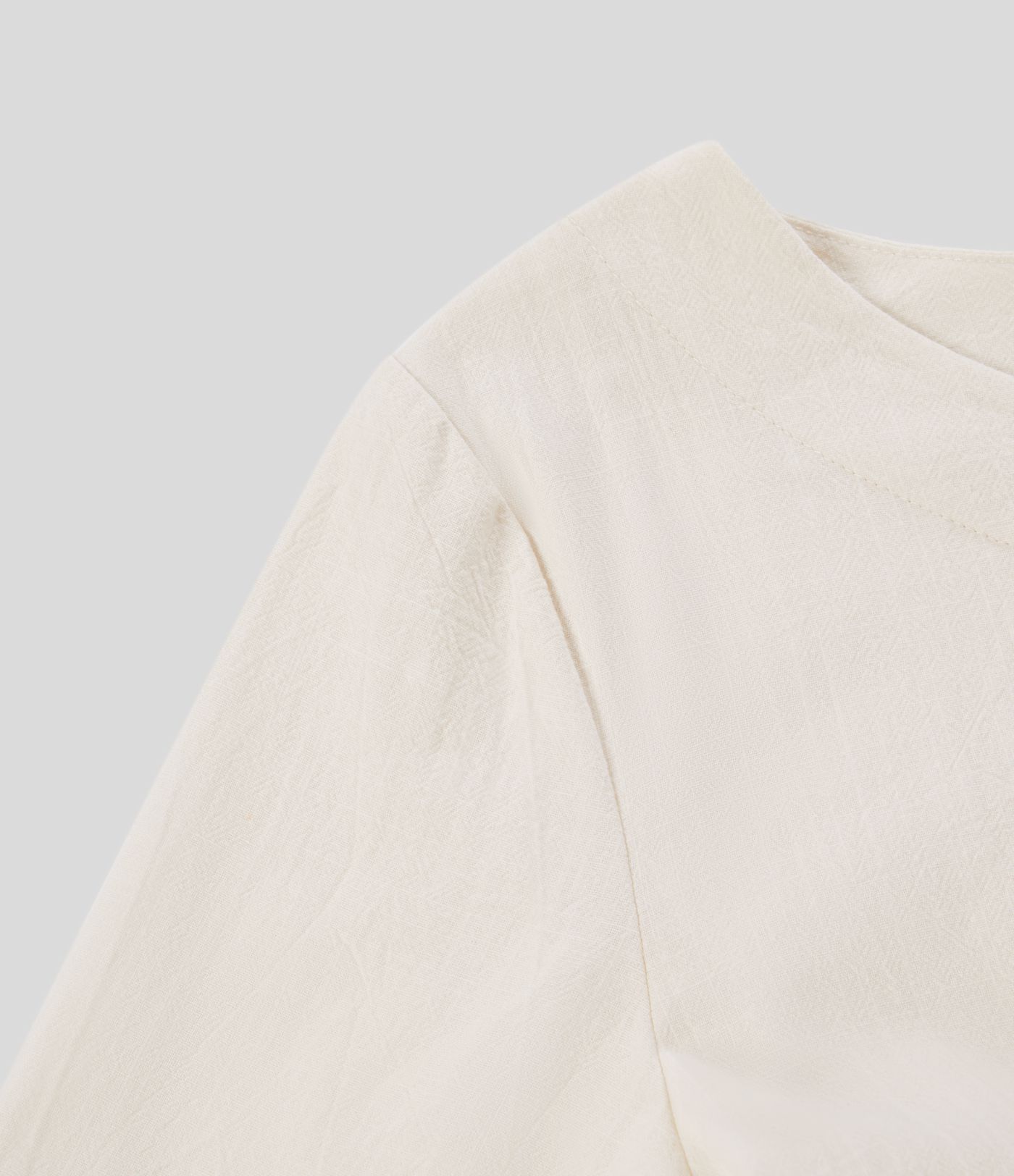 Midi Vestido sensación lino cuello redondo manga larga bolsillo lateral plisado sólido relajado