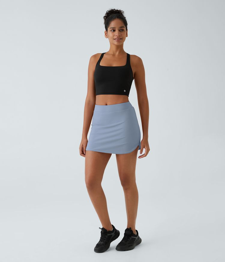 Everyday High Waisted Side Pocket 2-in-1 Micro Mini Golf Skirt-Clarity