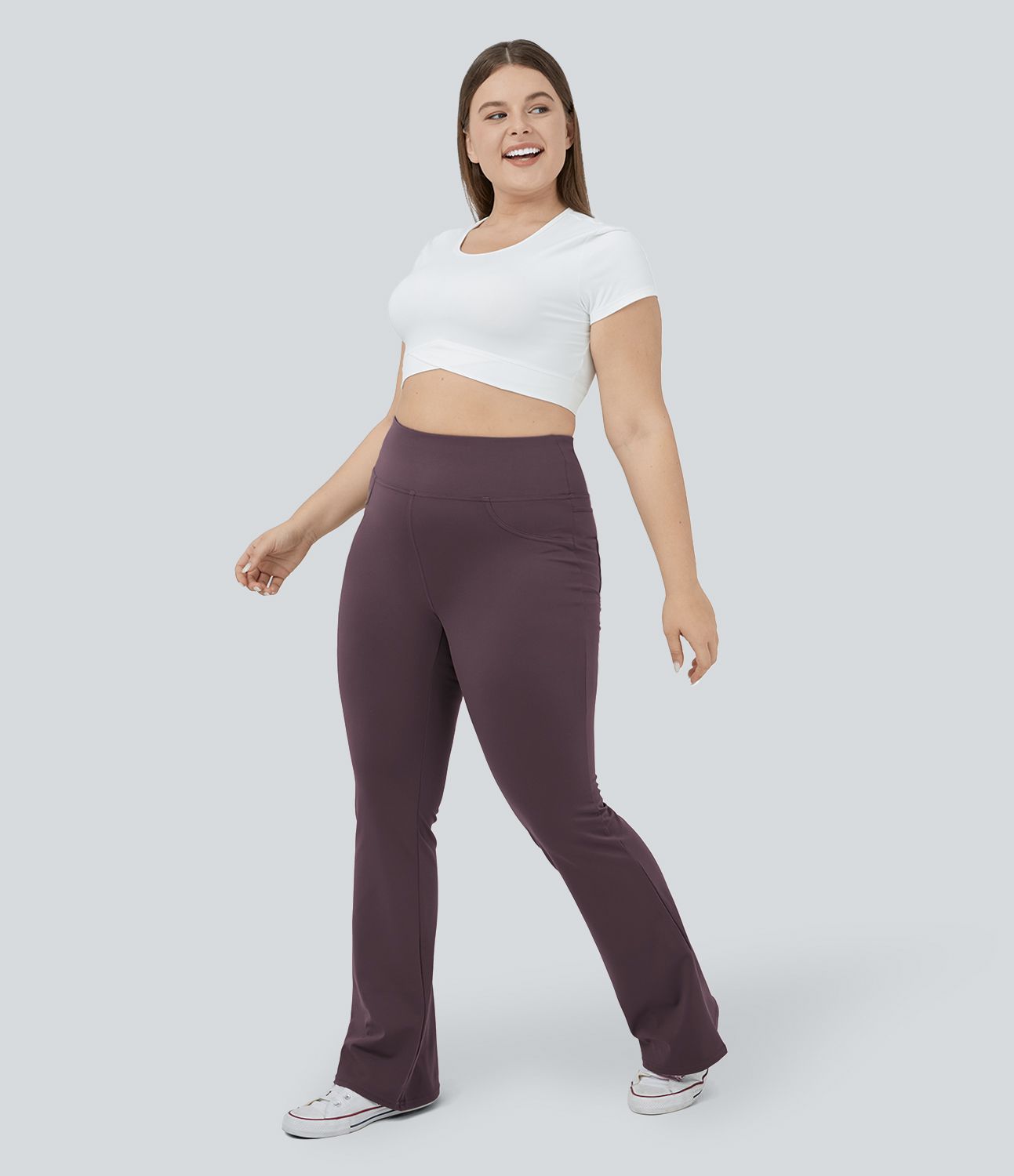 DayStretch High Waisted Pocket Flare Yoga Plus Size Leggings