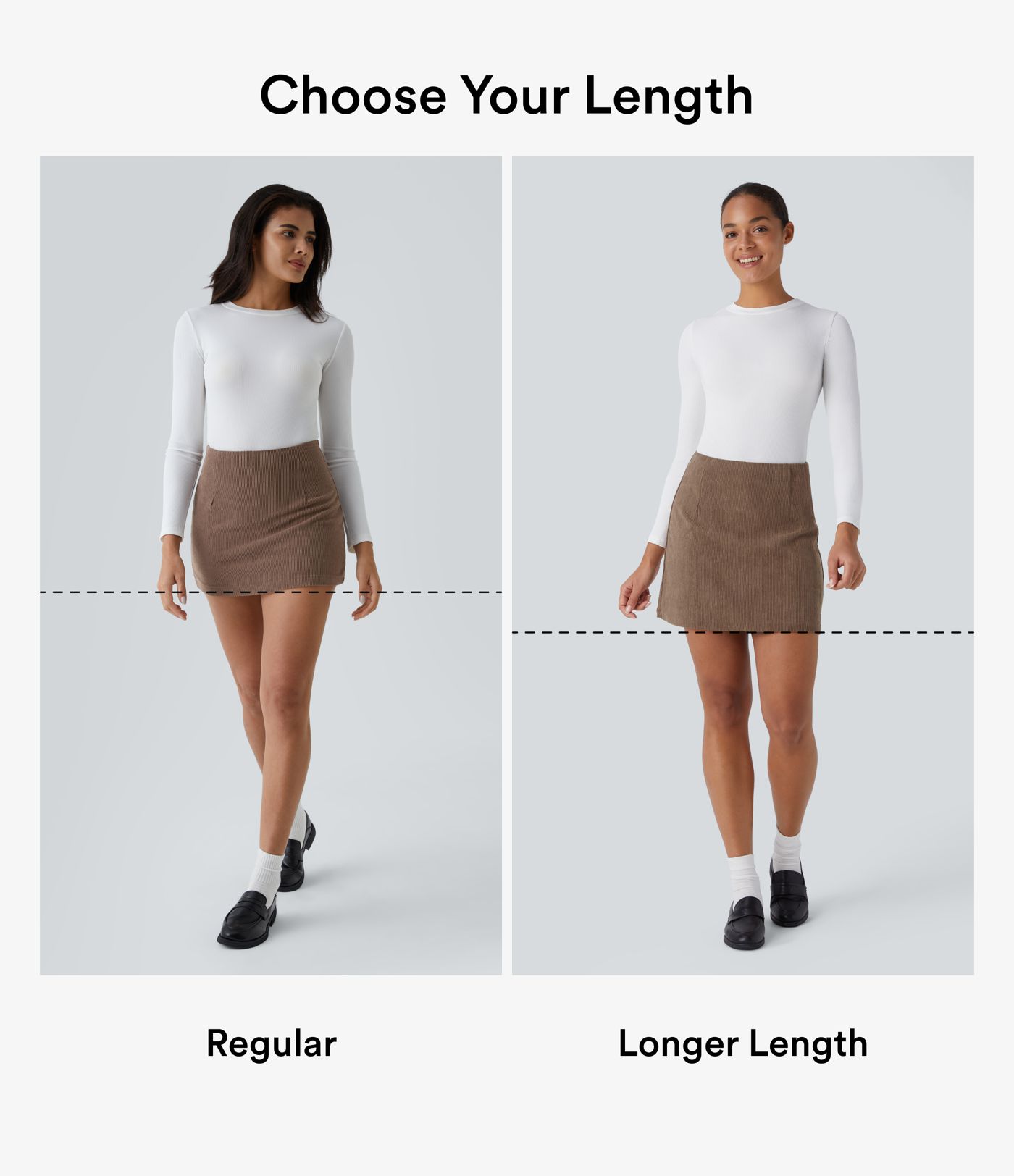 High Waisted 2-in-1 A Line Mini Corduroy Casual Skirt