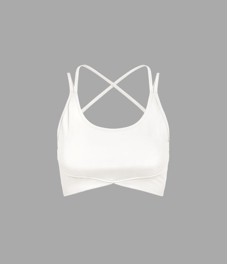 Softlyzero™ Plush Sujetador deportivo soporte bajo espalda abierta con tiras cruzadas correa de espagueti bajo cruzado