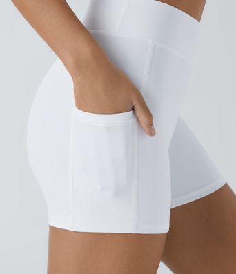 SoftlyZero™ Airy High Waisted Pocket Plain Cool Touch Yoga Shorts 3.5"-UPF50+