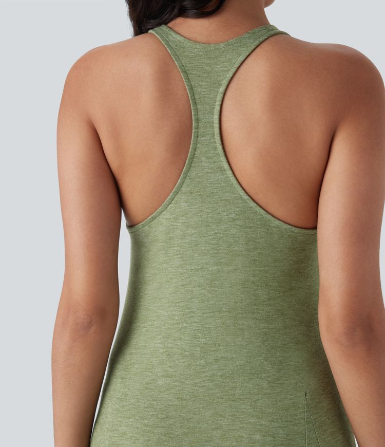 Vestido largo sin manga sin espalda cruzada