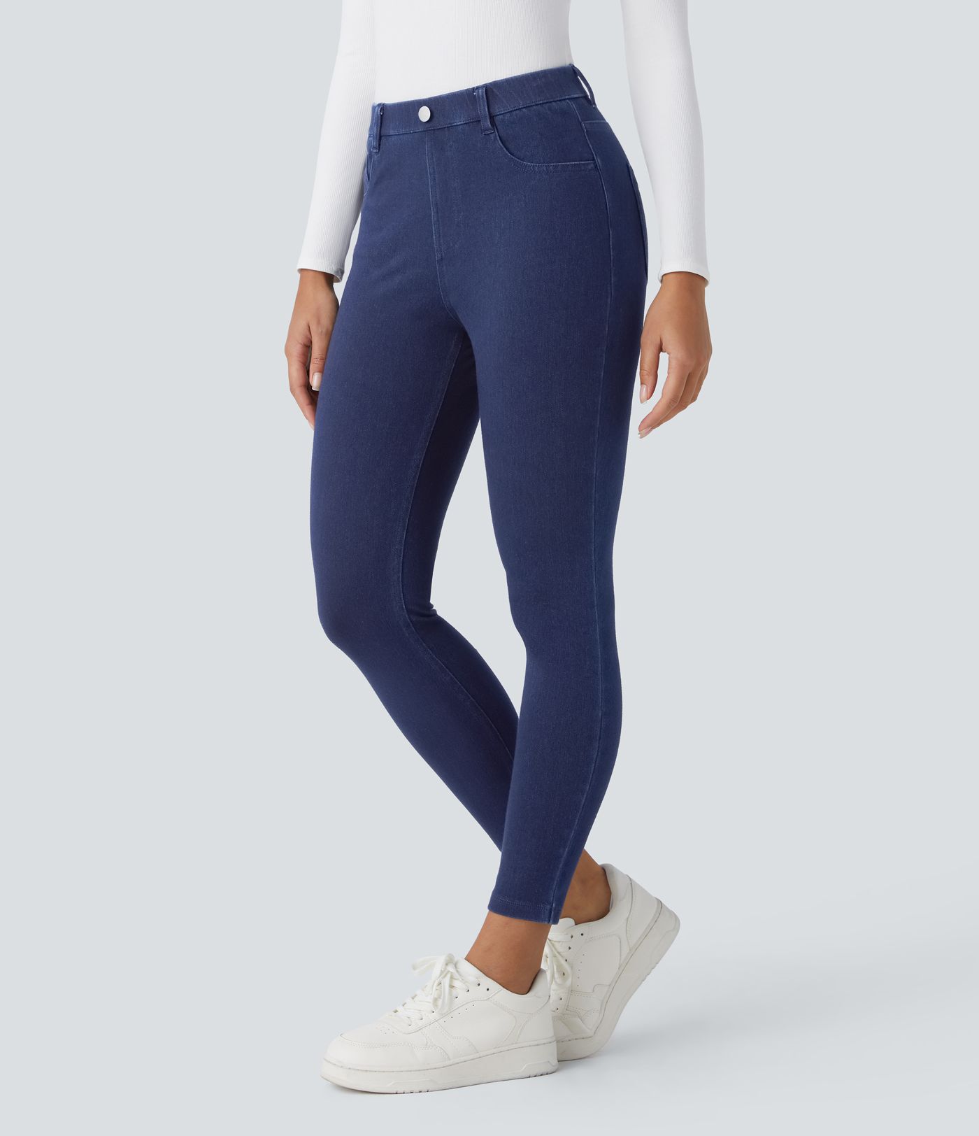 Leggings 7/8 de travail en denim taille haute avec poches Halara Flex™